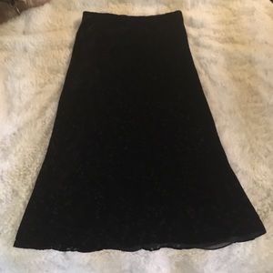 Ralph Lauren Velvet Black Maxi Skirt. Size 8.